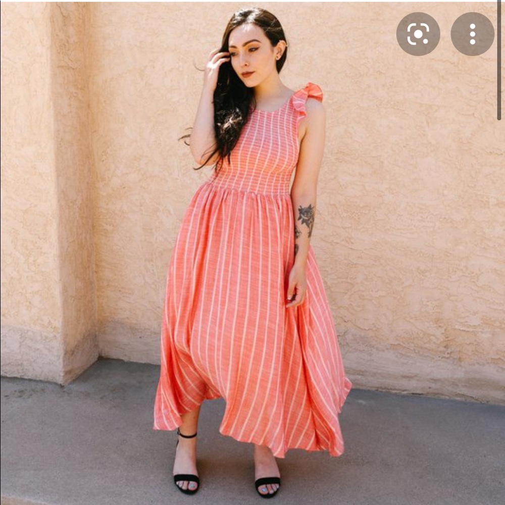 Free People Red Chambray Dress - Picture 5 of 10